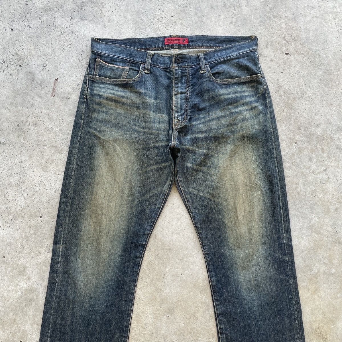 Japanese Brand W36 Vintage Back Number Redline RUSTY Distressed Jeans Pants Size US 36 / EU 52 - 4 Thumbnail