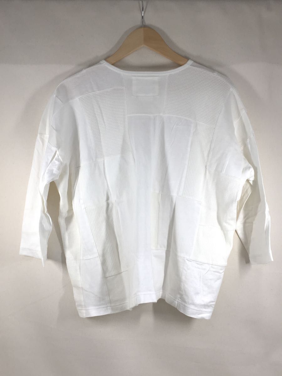 T-Shirts Cotton 3/4 Sleeve Plain Crew Neck White