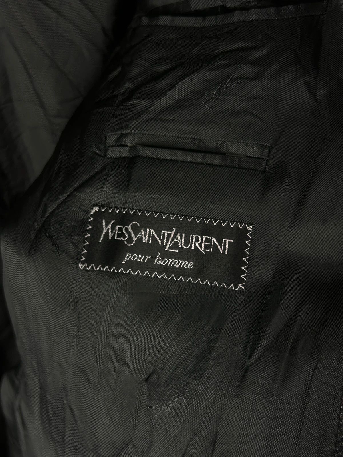 Designer × Yves Saint Laurent Yves Saint Laurent Woolen blazer dark grey high end YSL Size 52L - 8 Thumbnail