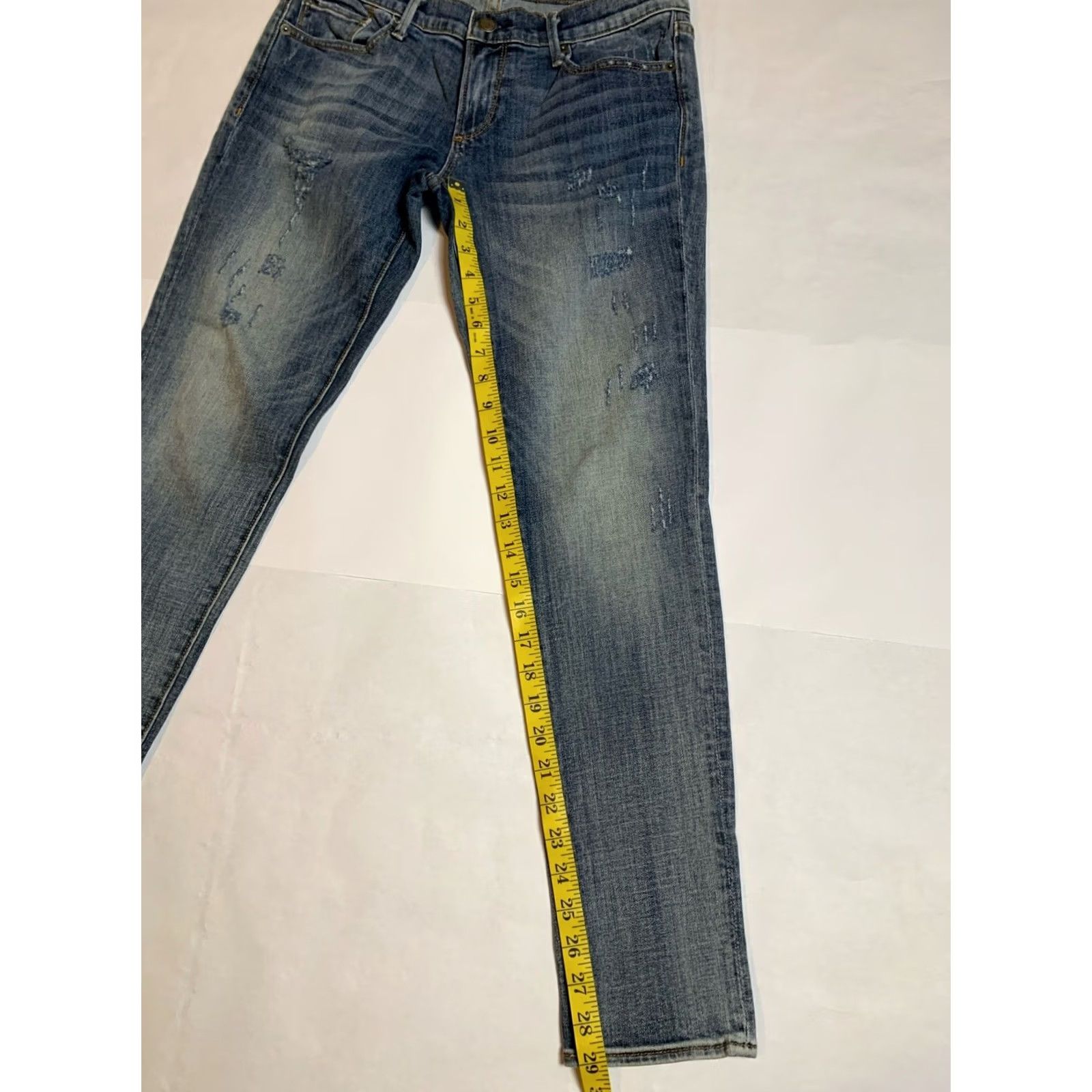 Vintage Driftwood Marilyn Jeans Womens Skinny Regular Size 28 Blue Denim Distressed Boho Minimalist Festival Bohemian Pockets Stretch Regular Fit Womens Size 28" / US 6 / IT 42 - 7 Thumbnail
