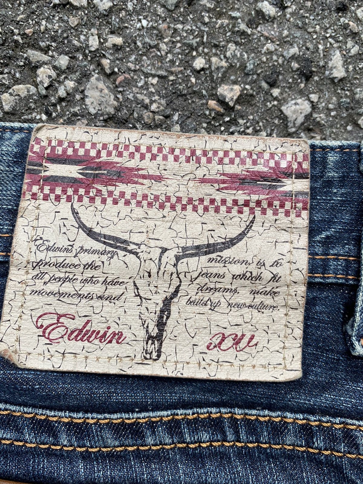 Kapital FLARE EDWIN XV MUDMAX FADED & RUSTY DISTRESSED DENIM Size US 32 / EU 48 - 11 Thumbnail