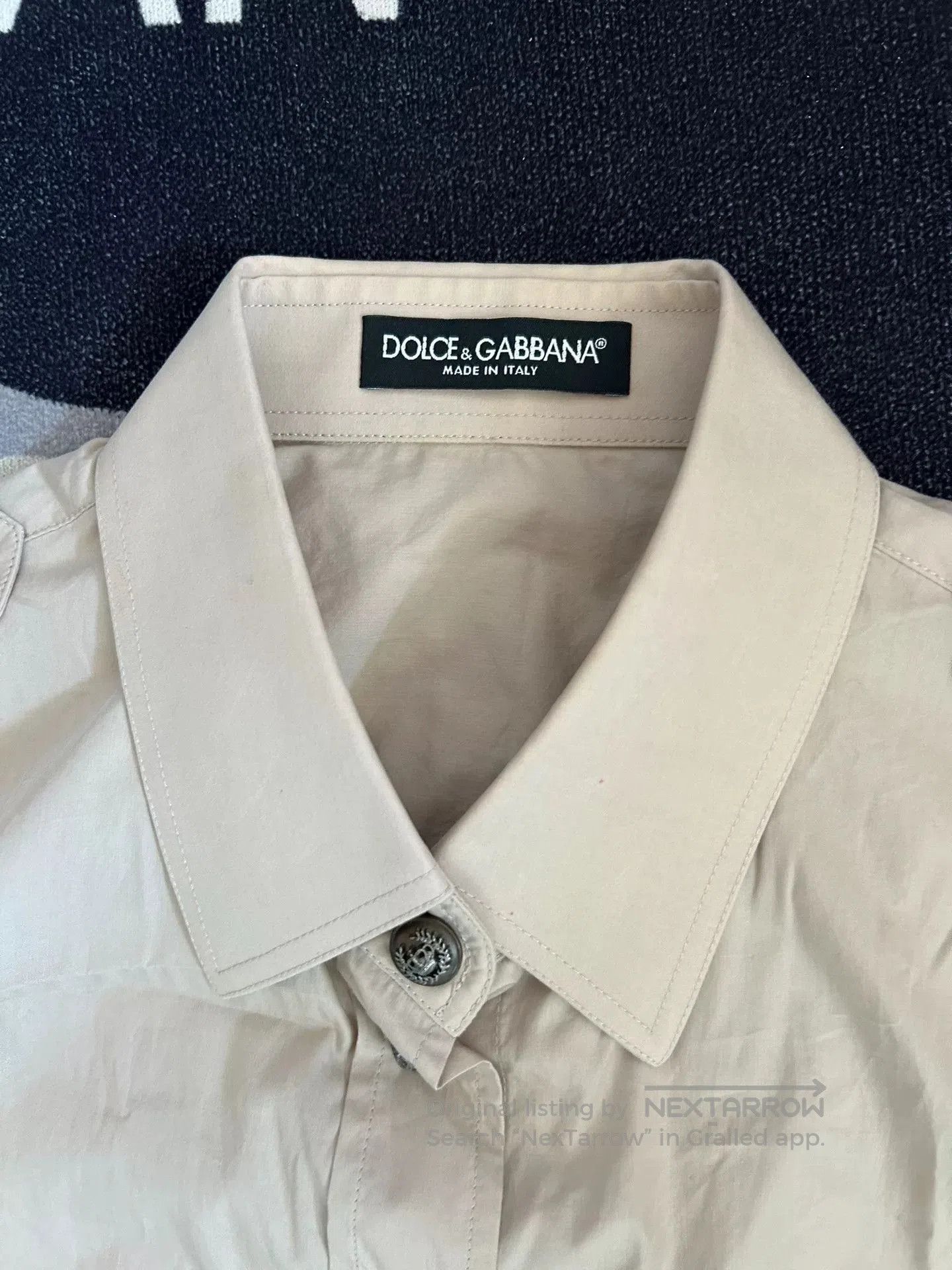 Dolce & Gabbana Fashion Casual Khaki Work Shirt for Women. Size M / US 6-8 / IT 42-44 - 3 Thumbnail