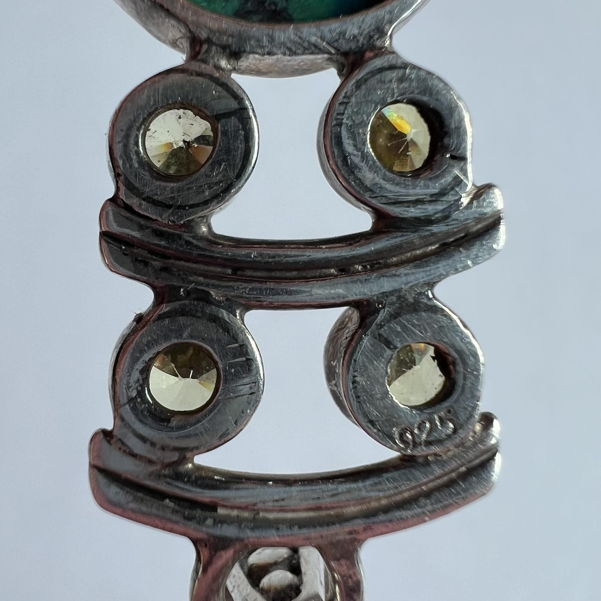 Vintage Vintage Sterling Silver 925 Women's Pendant Turquoise Marked Size ONE SIZE - 6 Thumbnail
