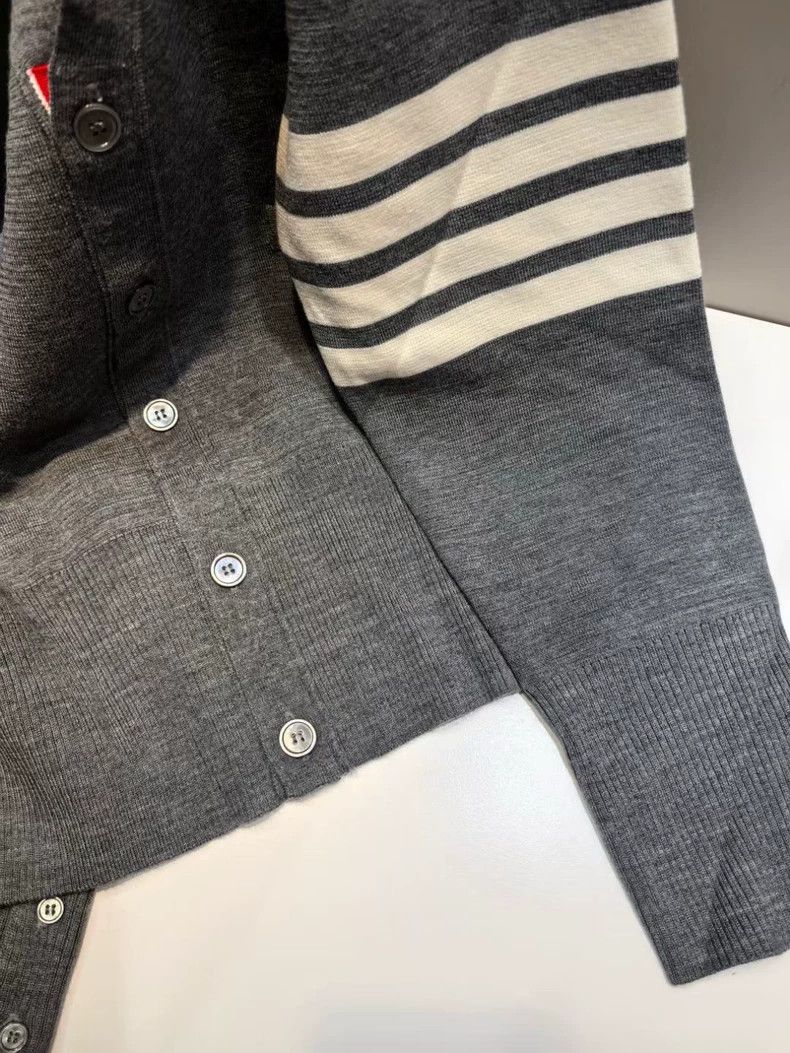 Thom Browne Thom Browne Grey classic four-striped single-breasted long- Size US XL / EU 56 / 4 - 5 Thumbnail