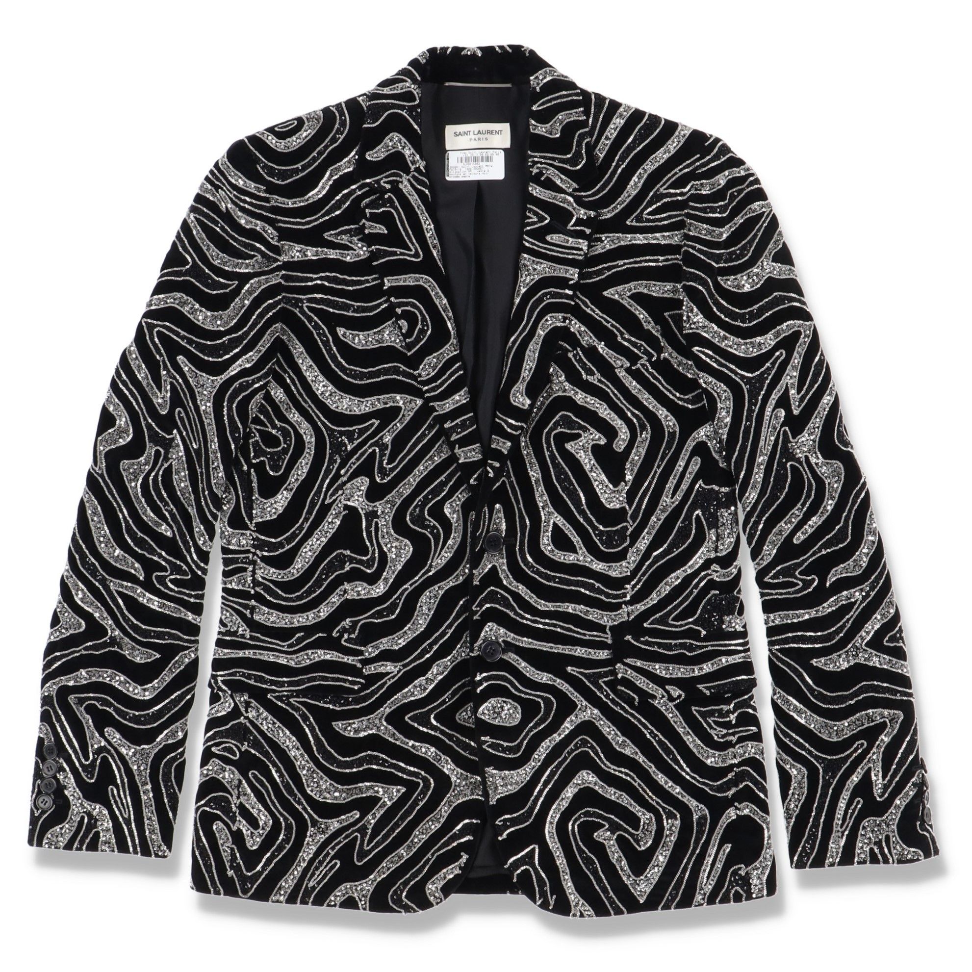 Saint Laurent Paris FW15 Runway Zebra Sequin Embellished Blazer Size US S / EU 44-46 / 1 - 1 Thumbnail