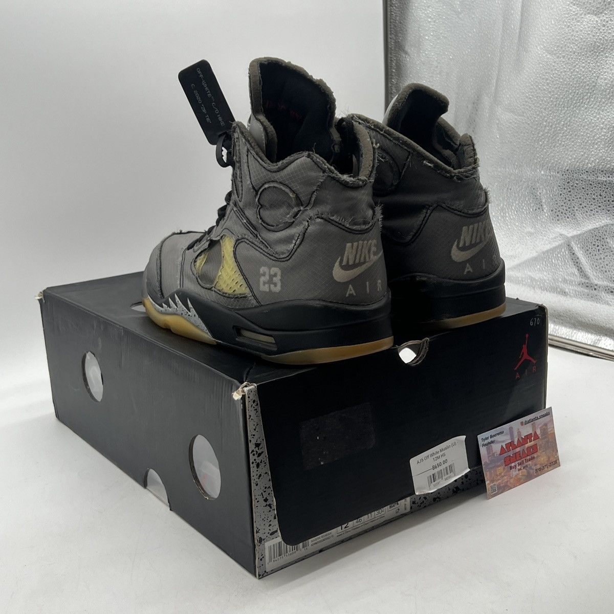 Jordan Brand Off white x air Jordan 5 muslin Size US 12 / EU 45 - 4 Thumbnail