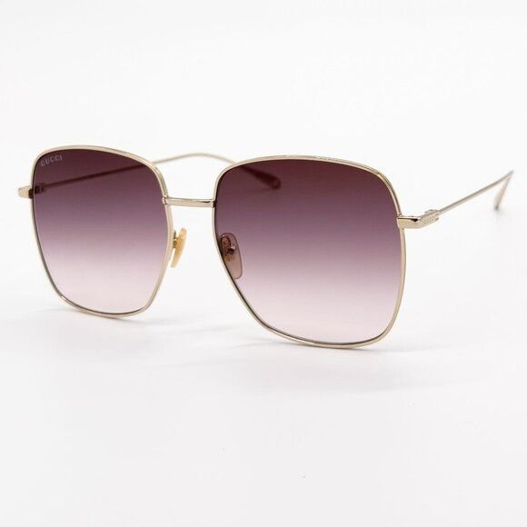 Gucci NEW GUCCI SUNGLASSES GG1031S 010 GOLD/BROWN WOMEN EYEWEAR Size ONE SIZE - 3 Thumbnail