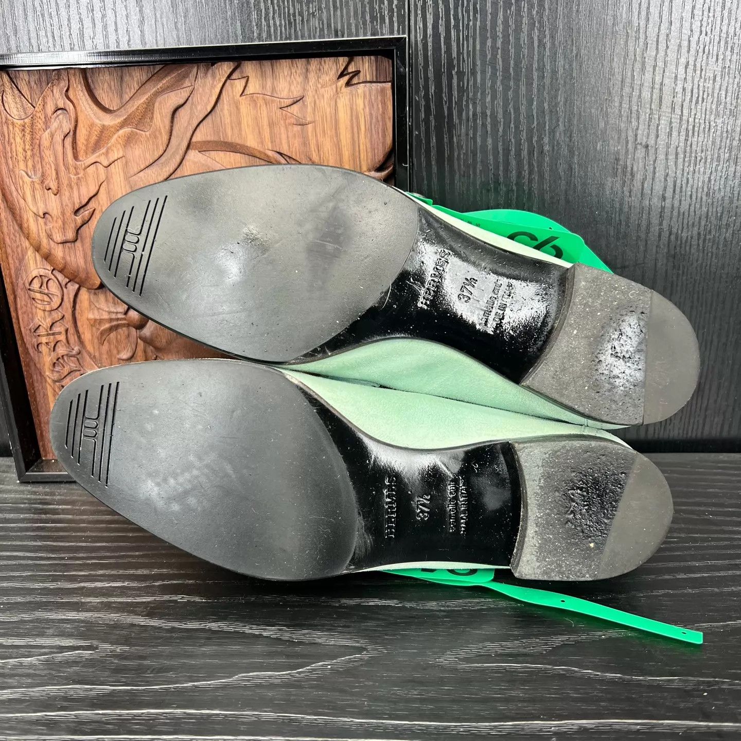 Hermes Hermès H Buckle Green 37.5 Size US 7 / IT 37 - 7 Thumbnail