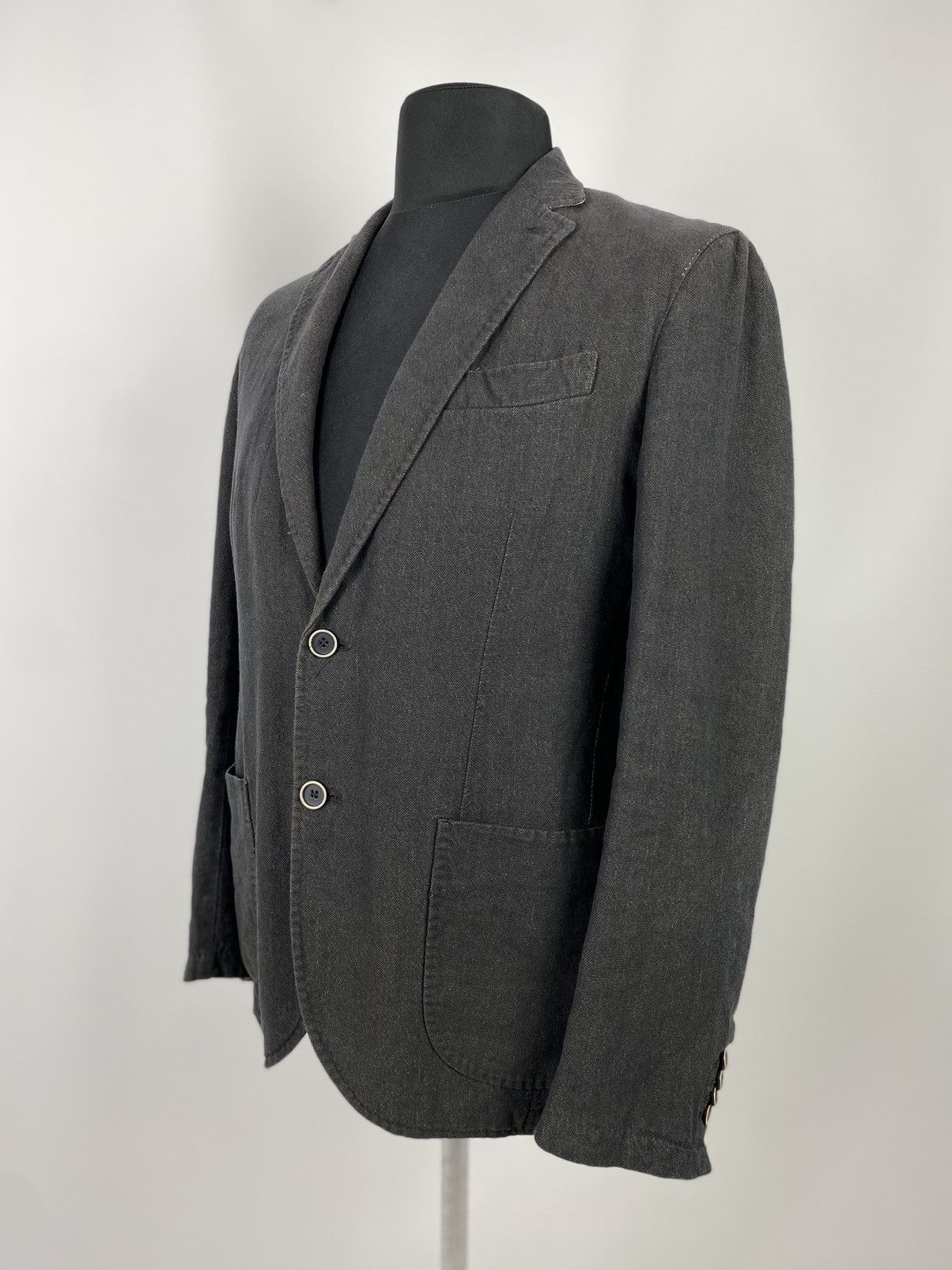SARTORIO Sartoria Condotti Napoli Brownish Gray Washed Cotton Blazer Size 52R - 17 Thumbnail