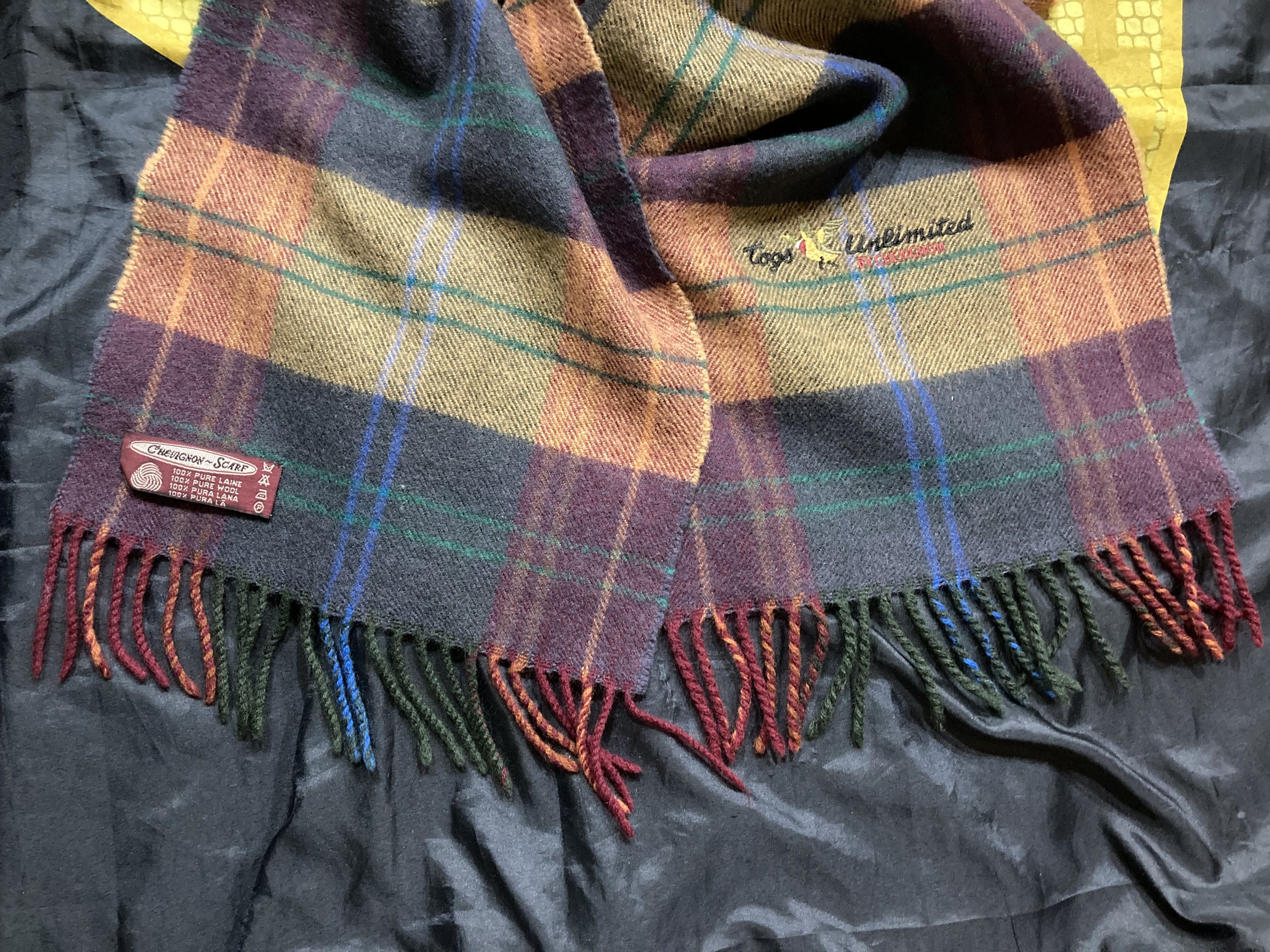 Chevignon Vintage 90s Chevignon By Togs Unlimited Wool Checkered Scarf Size ONE SIZE - 7 Thumbnail