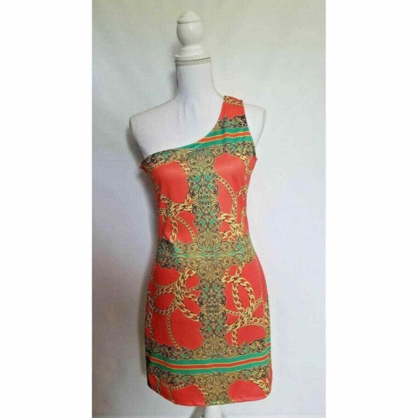 Other B Sharp Juniors Woman's Large L Dress Orange Chain Detailin Size L / US 10 / IT 46 - 4 Thumbnail