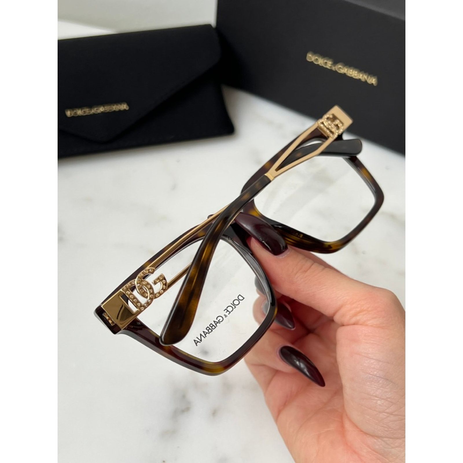 Dolce & Gabbana NEW Dolce Gabbana DG3376-B Brown Strass Eyeglasses Frames Size ONE SIZE - 5 Thumbnail