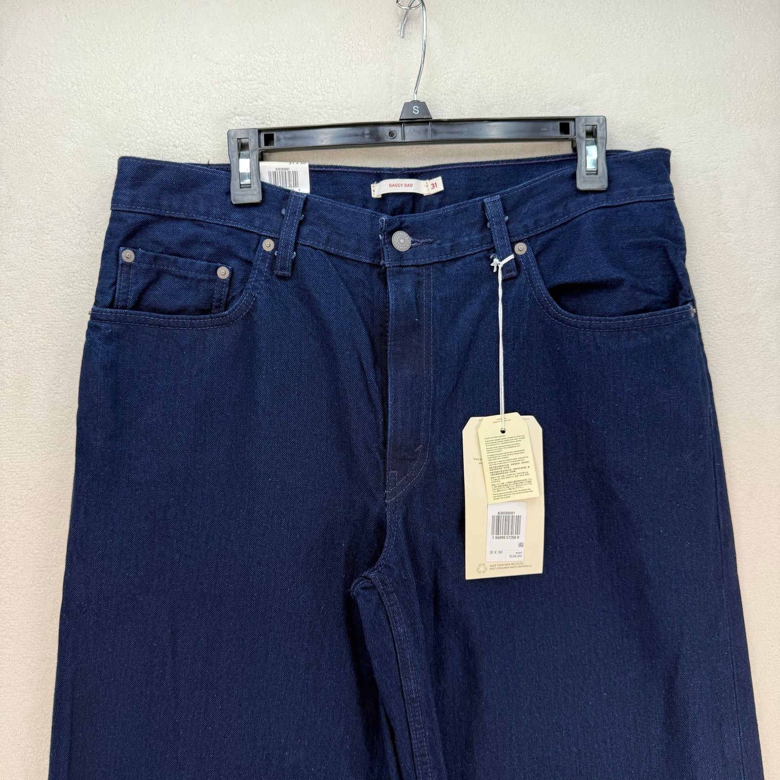 Levi's LEVI'S WELLTHREADY BAGGY DAD WOMEN'S 31X30 DARK WASH JEANS N Size 31" - 2 Thumbnail