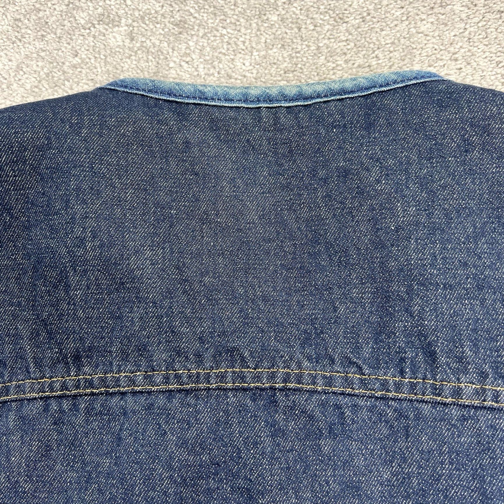 Carhartt VINTAGE Carhartt Denim Jean Vest Men's XL Blue Sherpa Lined Workwear USA 8SV 80s Western Pockets Camouflage? Size US 36 / EU 52 - 7 Thumbnail