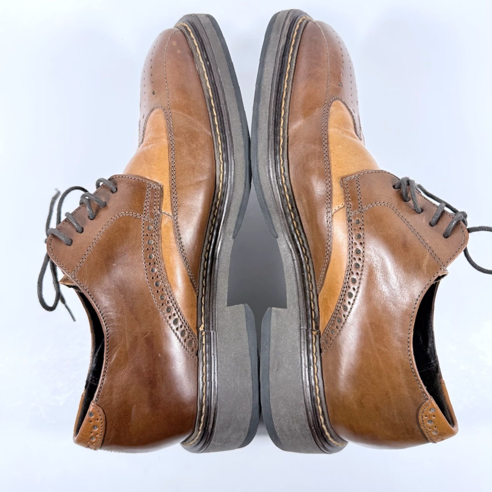 Aldo Aldo Oxford Dress Shoes Men Brown Leather Lace Up Square Toe - 41 Dress Shoes Size US L / EU 52-54 / 3 - 7 Thumbnail