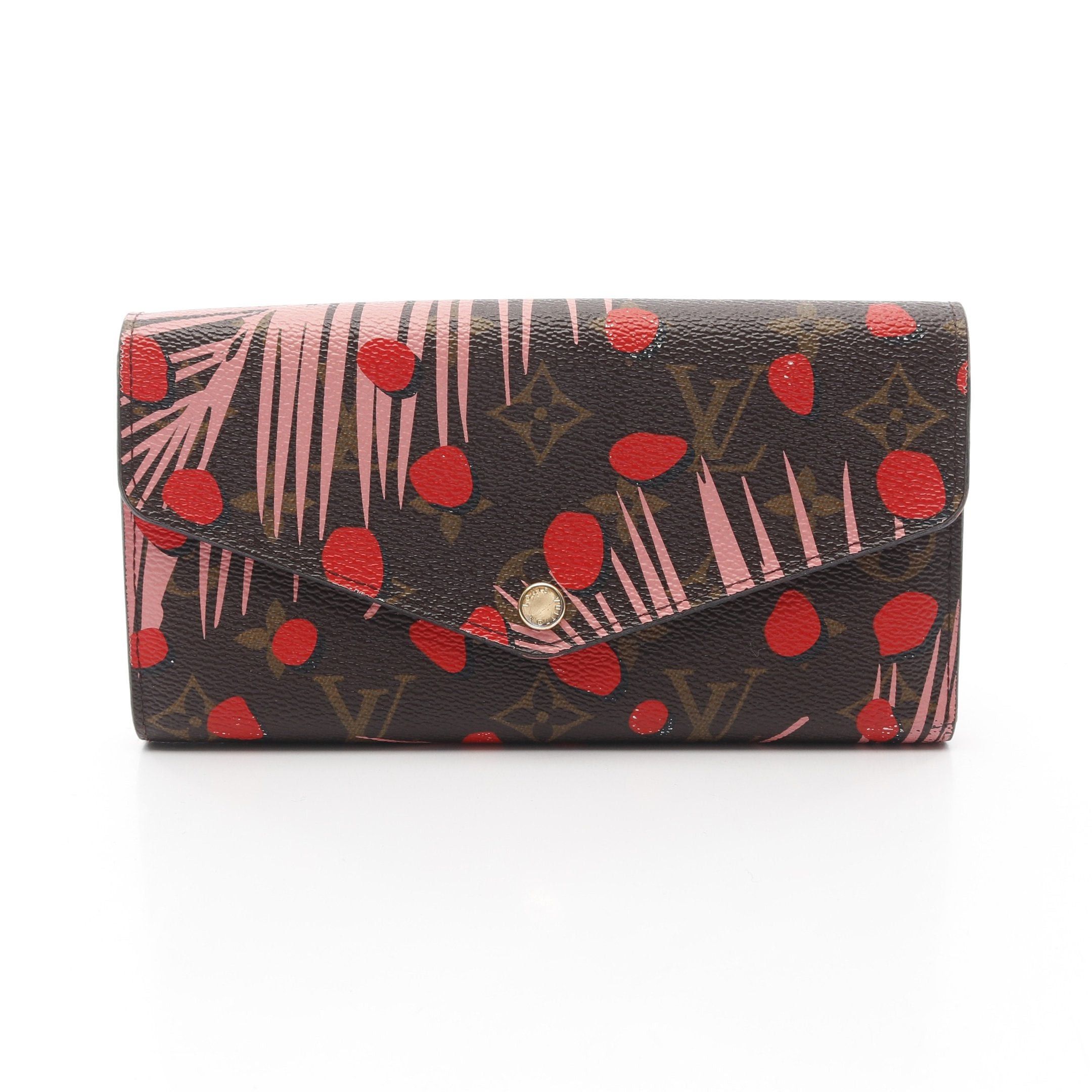Louis Vuitton Louis Vuitton Portefeuil Sara Monogram Jungle Dot Sugar Pink Poppy Bi-Fold Long Wallet Brown Multicolor Size ONE SIZE - 1 Thumbnail