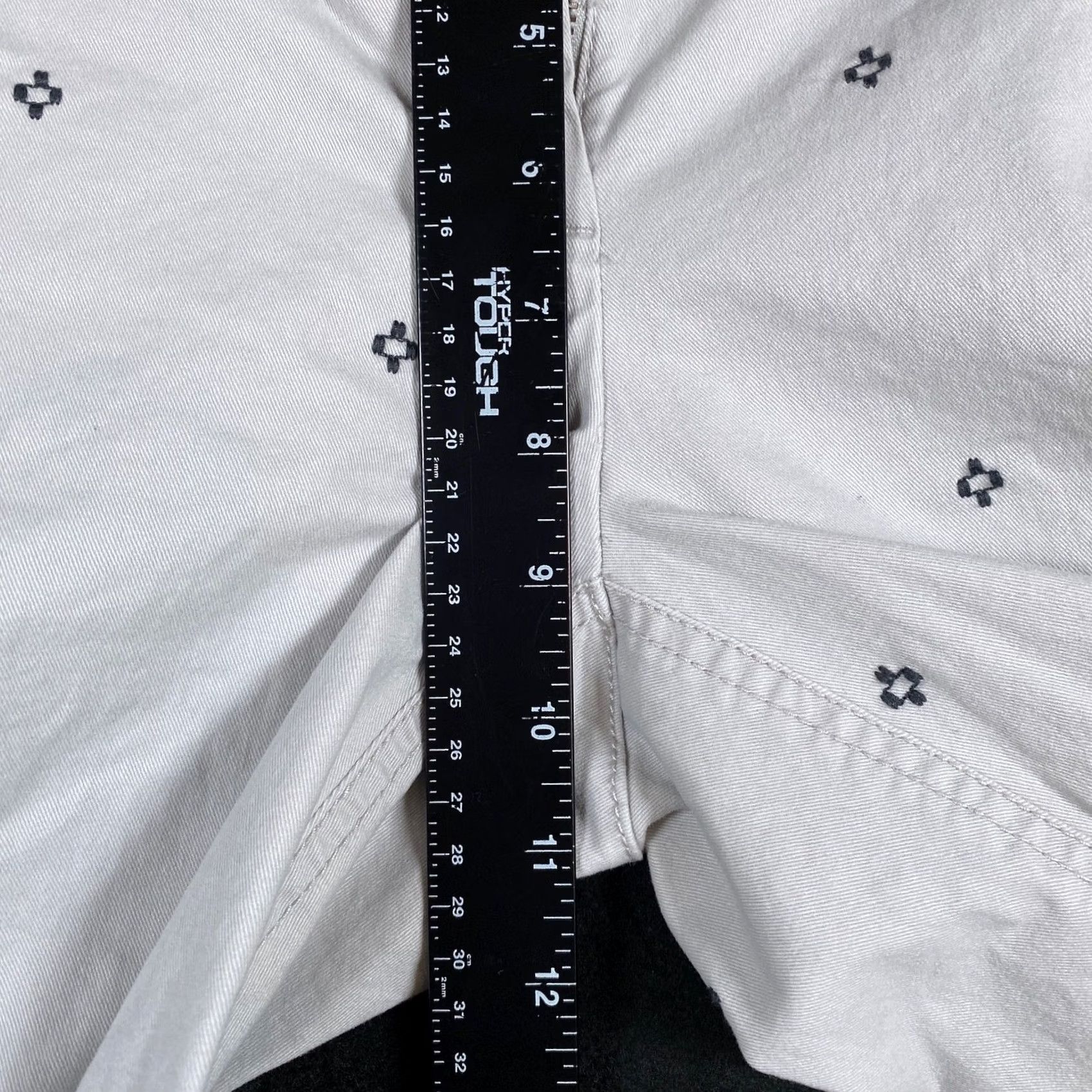 Ann Taylor VINTAGE Ann Taylor LOFT Womens Pants Gray Geometric Embroidered Cropped Stretch 8 Size 24" / US 00 / IT 34 - 7 Thumbnail