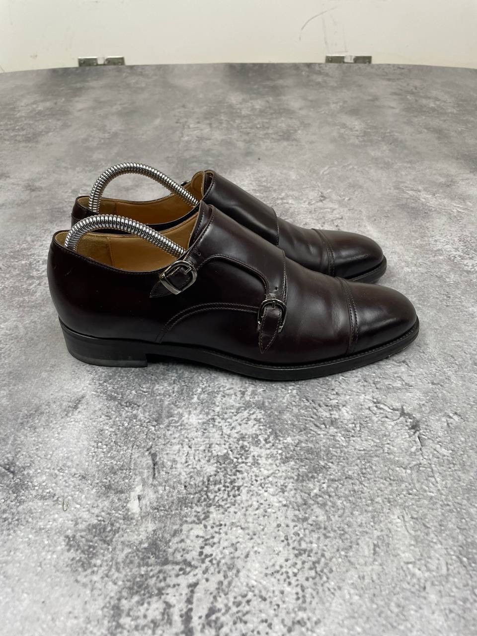Other Benci Brothers Men Leather Double Monk Strap Shoes DarkBrown Size US 6.5 / EU 39-40 - 4 Thumbnail