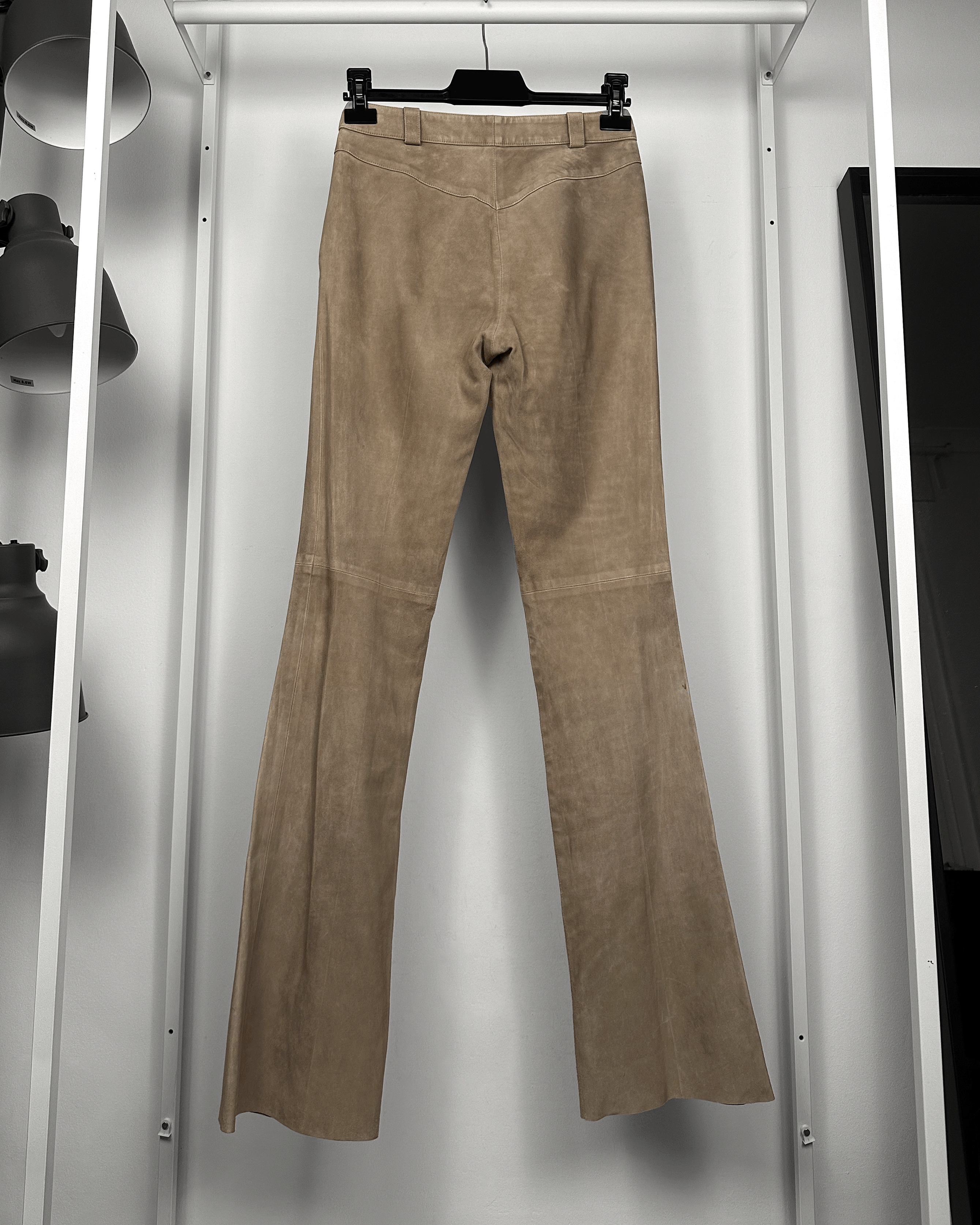 Gucci Gucci Tom Ford Beige Leather Flared Pants Size US 28 / EU 44 - 2 Thumbnail