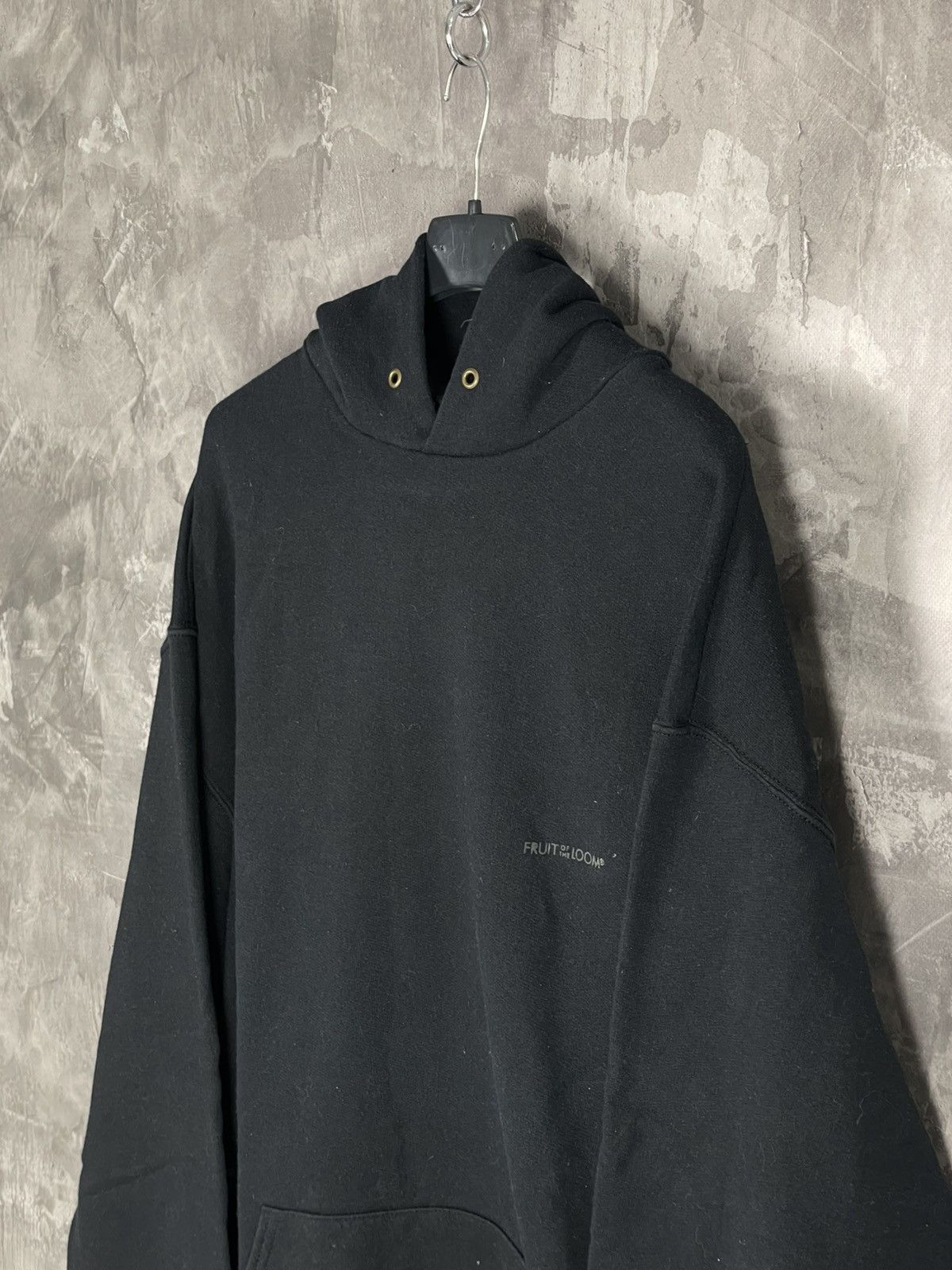 Japanese Brand × Vintage Vintage 90s Fruit Of The Loom Blank Black Hoodie Size US XL / EU 56 / 4 - 7 Thumbnail
