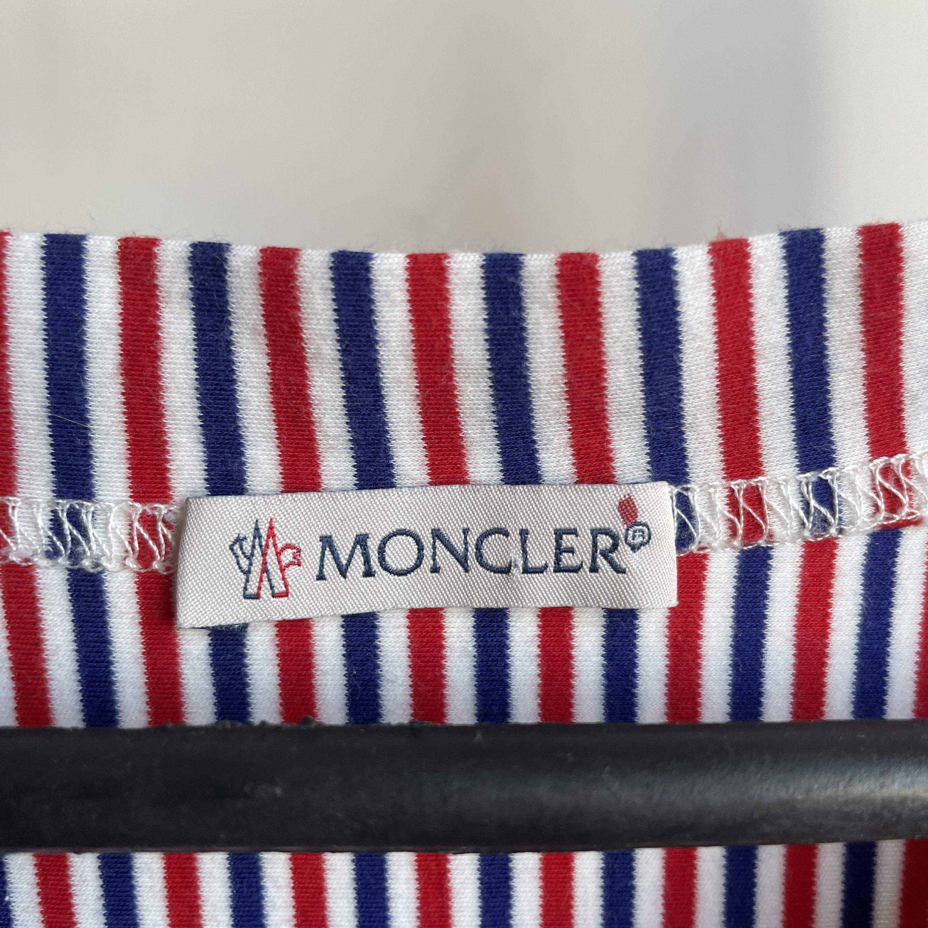 Moncler Moncler Womens Cotton Stiped Short Sleeve Tunic T-Shirt Size L / US 10 / IT 46 - 10 Thumbnail