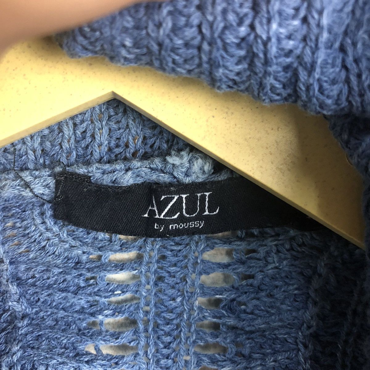 Indigo Azul Blue indigo faded Cardigan Hoodie Knitwear #A1887 Size US M / EU 48-50 / 2 - 9 Thumbnail