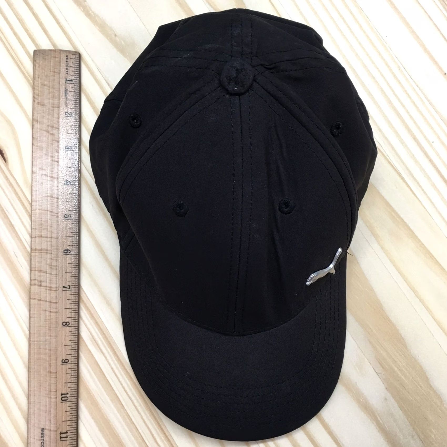 Puma Puma Fitted Cap Hat L/XL Black Curved Bill Metal Evercat Front Embroidered Rear Baseball Cap Mens Size ONE SIZE - 4 Thumbnail