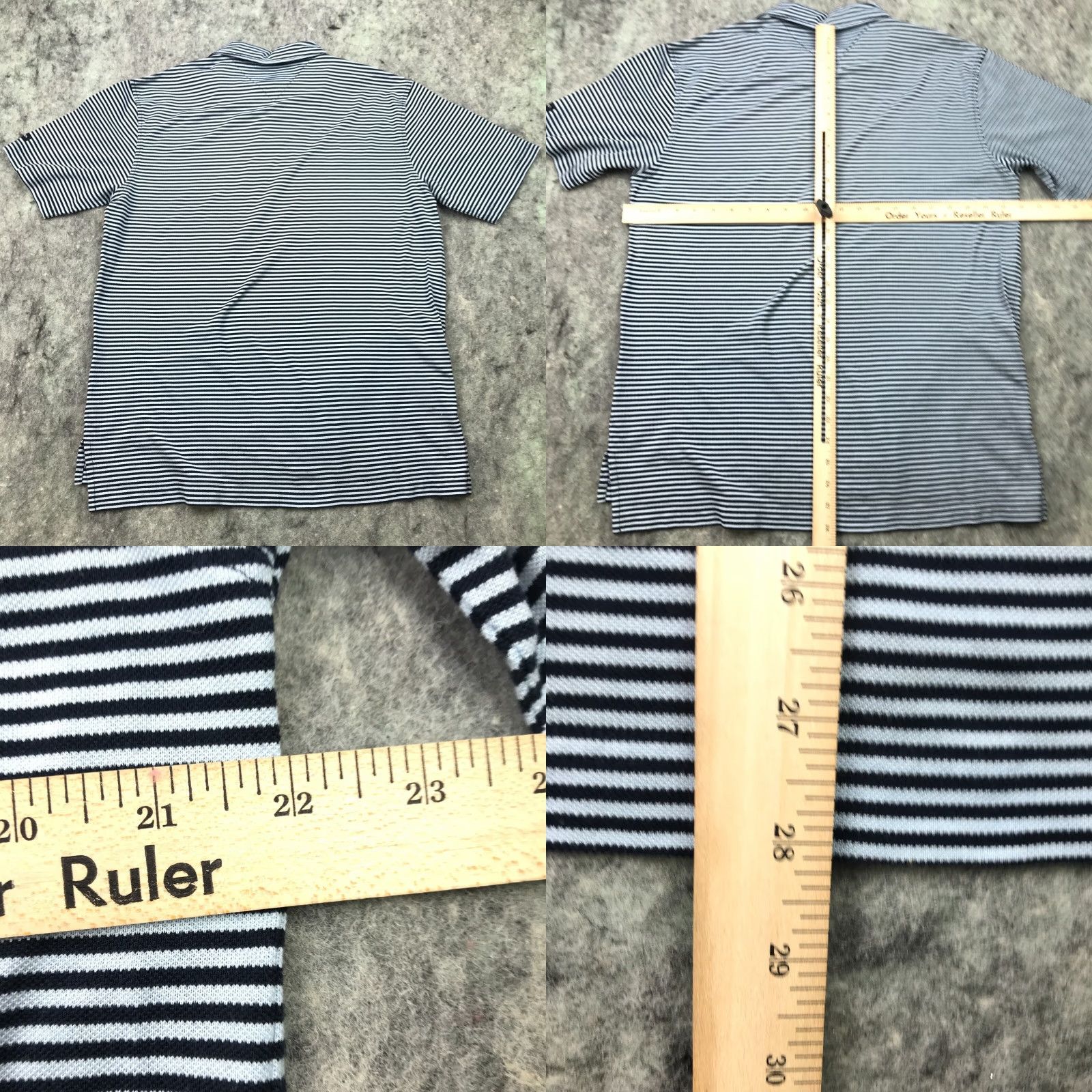Tommy Hilfiger Tommy Hilfiger Polo Shirt Mens Large Blue White Striped Mercerized Cotton Size US L / EU 52-54 / 3 - 8 Thumbnail