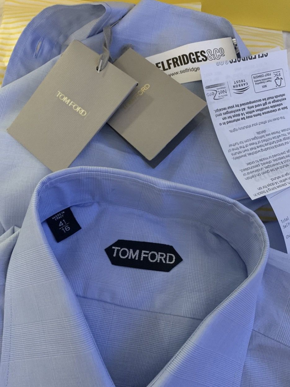 Tom Ford TOM FORD dress Shirt 41 / 16 blue tartan Size US L / EU 52-54 / 3 - 9 Thumbnail