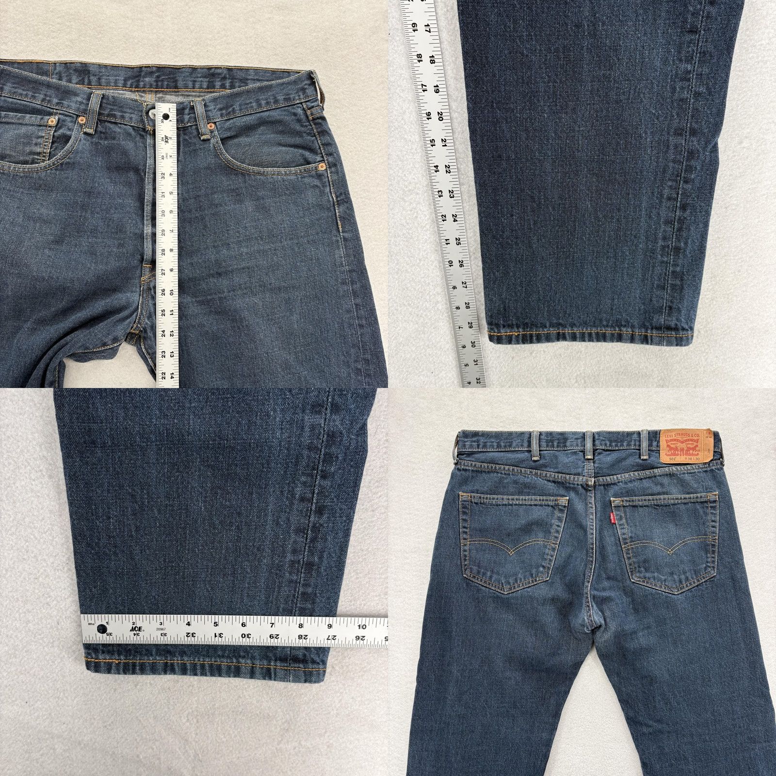 Levi's VINTAGE Levi's 501 Jeans Mens 38x30 Straight Button Fly Blue Denim Grunge Y2K Size US 38 / EU 54 - 8 Thumbnail