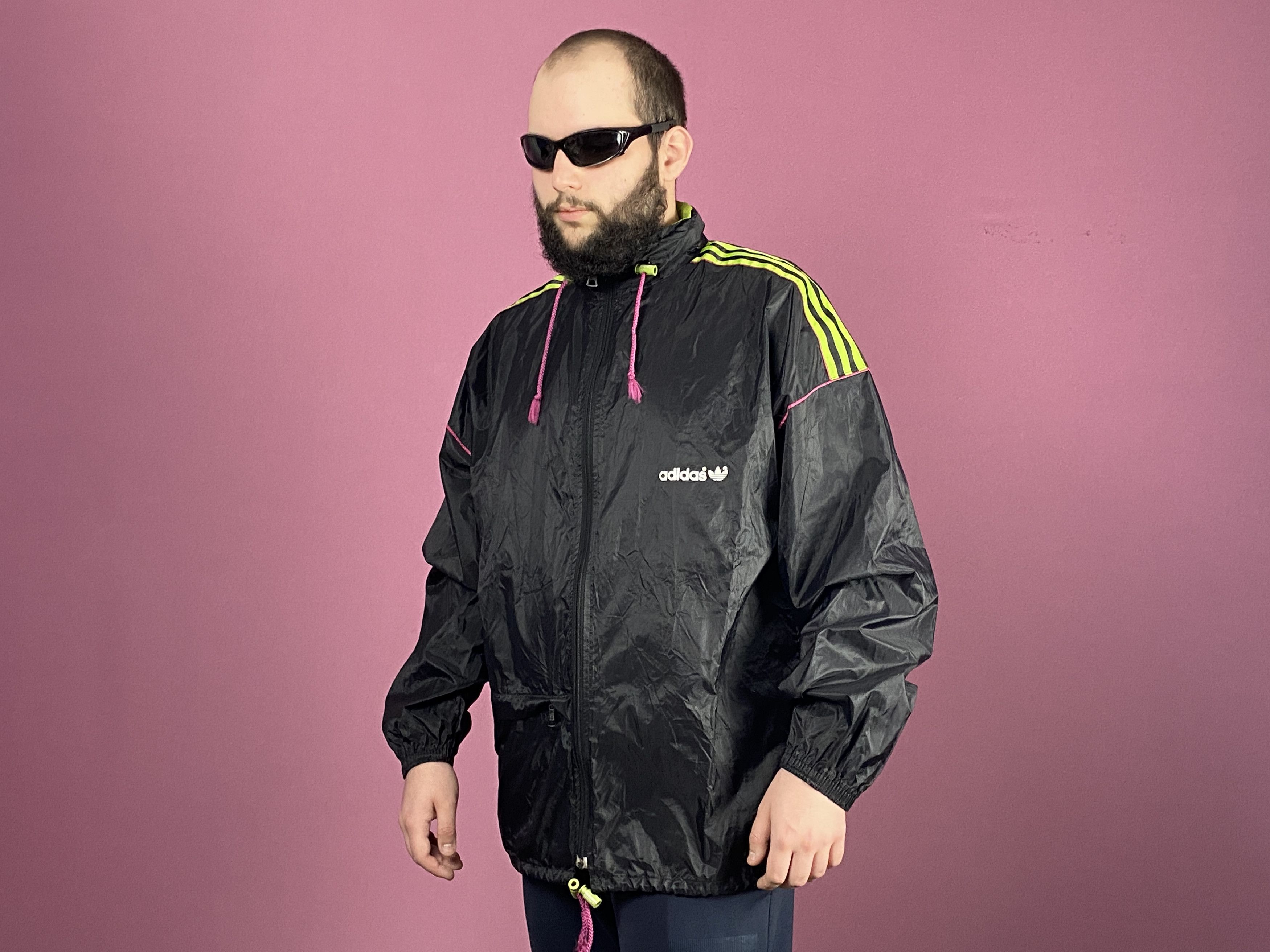 Adidas × Vintage 80s Adidas Vintage Men's Rain Jacket - L Light Windbreaker Size US L / EU 52-54 / 3 - 4 Thumbnail