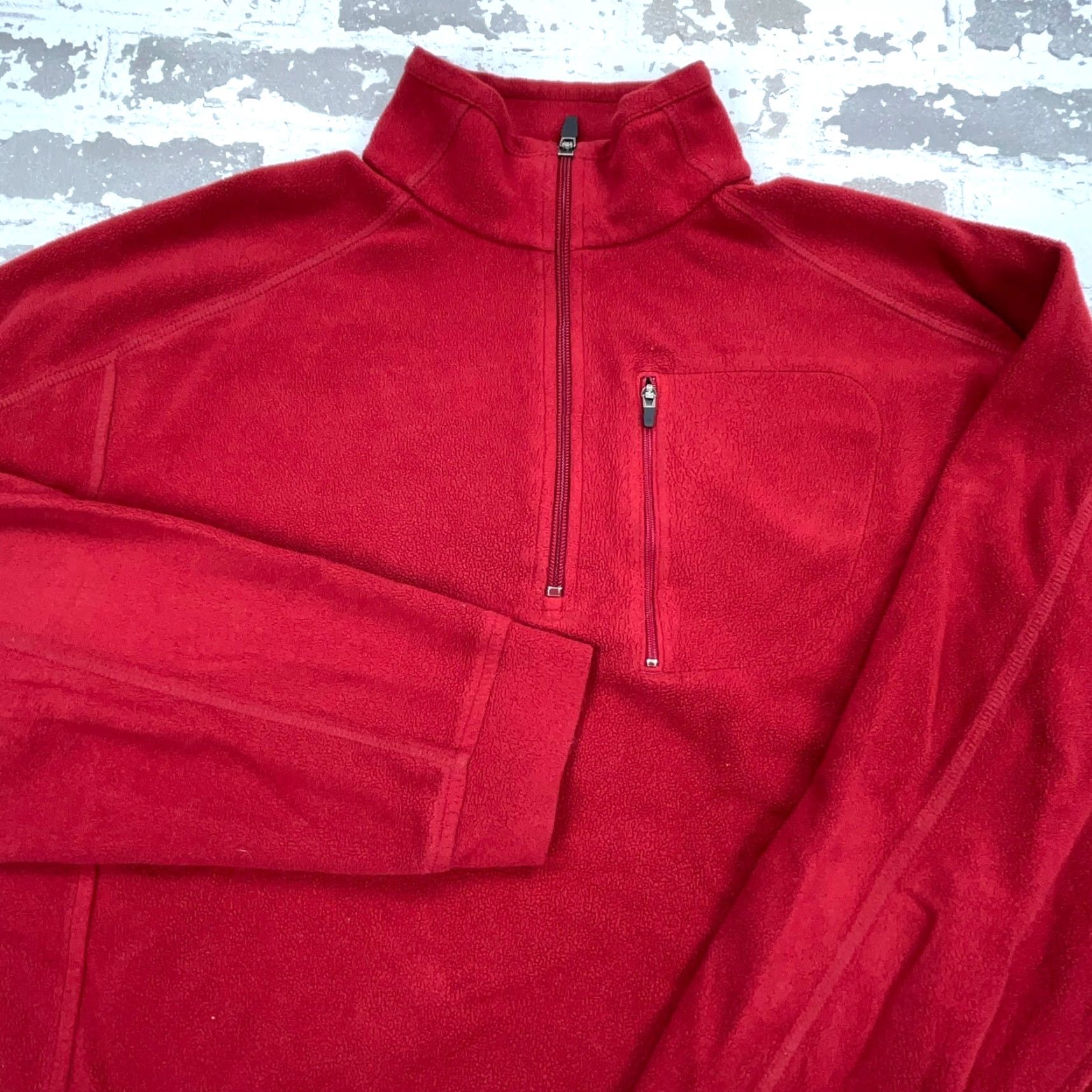 Vintage LL Bean Sweater Men M Red Fleece Pullover 1/4 Zip Cardigan Knit Long Sleeve Logo Pocket Casual Outdoor Classic M Size US M / EU 48-50 / 2 - 4 Thumbnail