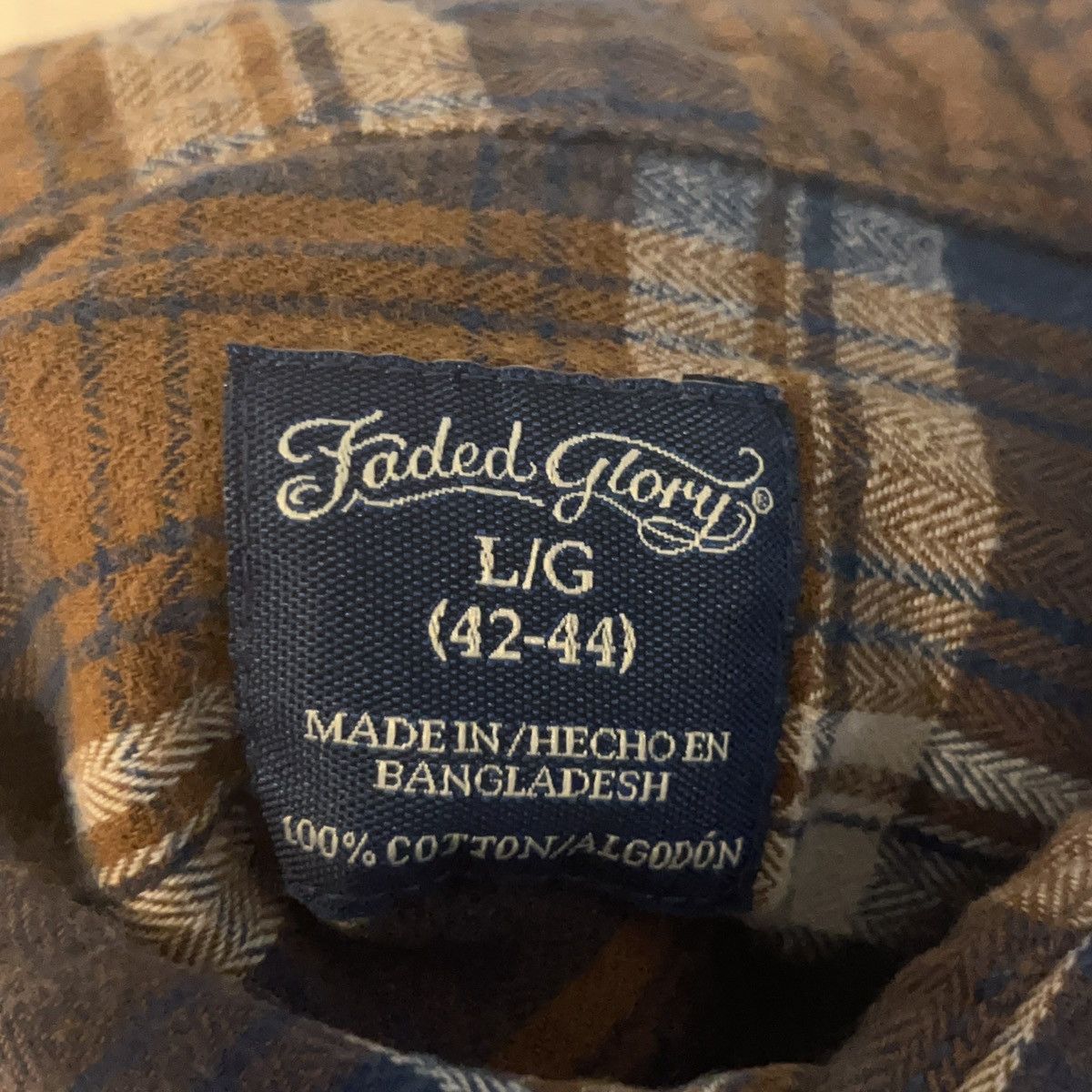 Faded Glory Brown Trucker Flannel Size US L / EU 52-54 / 3 - 4 Thumbnail
