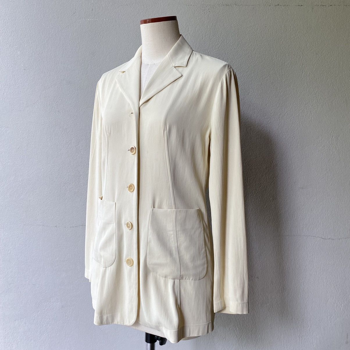 Jil Sander JILSANDER Yellow Tailored Blazer with Front Pockets Size XXS / US 00 / IT 34 - 4 Thumbnail
