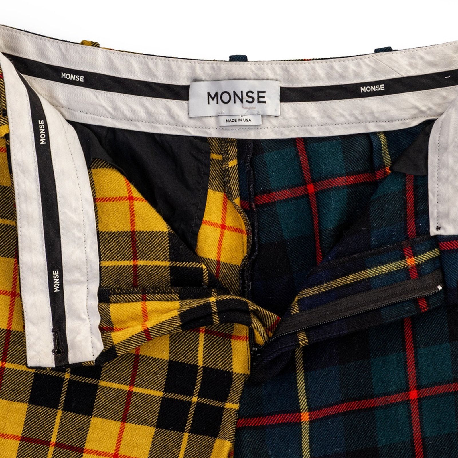 MONSE MONSE Colorblock Plaid Wool Trousers Made in USA Size 4 Size 27" / US 4 / IT 40 - 10 Thumbnail