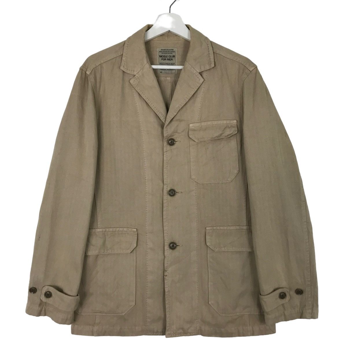 Japanese Brand × Nicole Club 💥 NICOLE CLUB FOR MEN HARRINGBONE TWILL CHORE JACKET Size US M / EU 48-50 / 2 - 1 Thumbnail