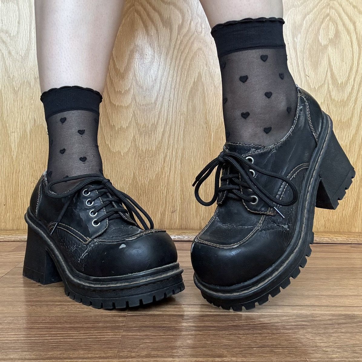 Other SODA Vintage Y2K Black Faux Leather Platform Oxford Shoes Size US 9 / IT 39 - 1 Thumbnail