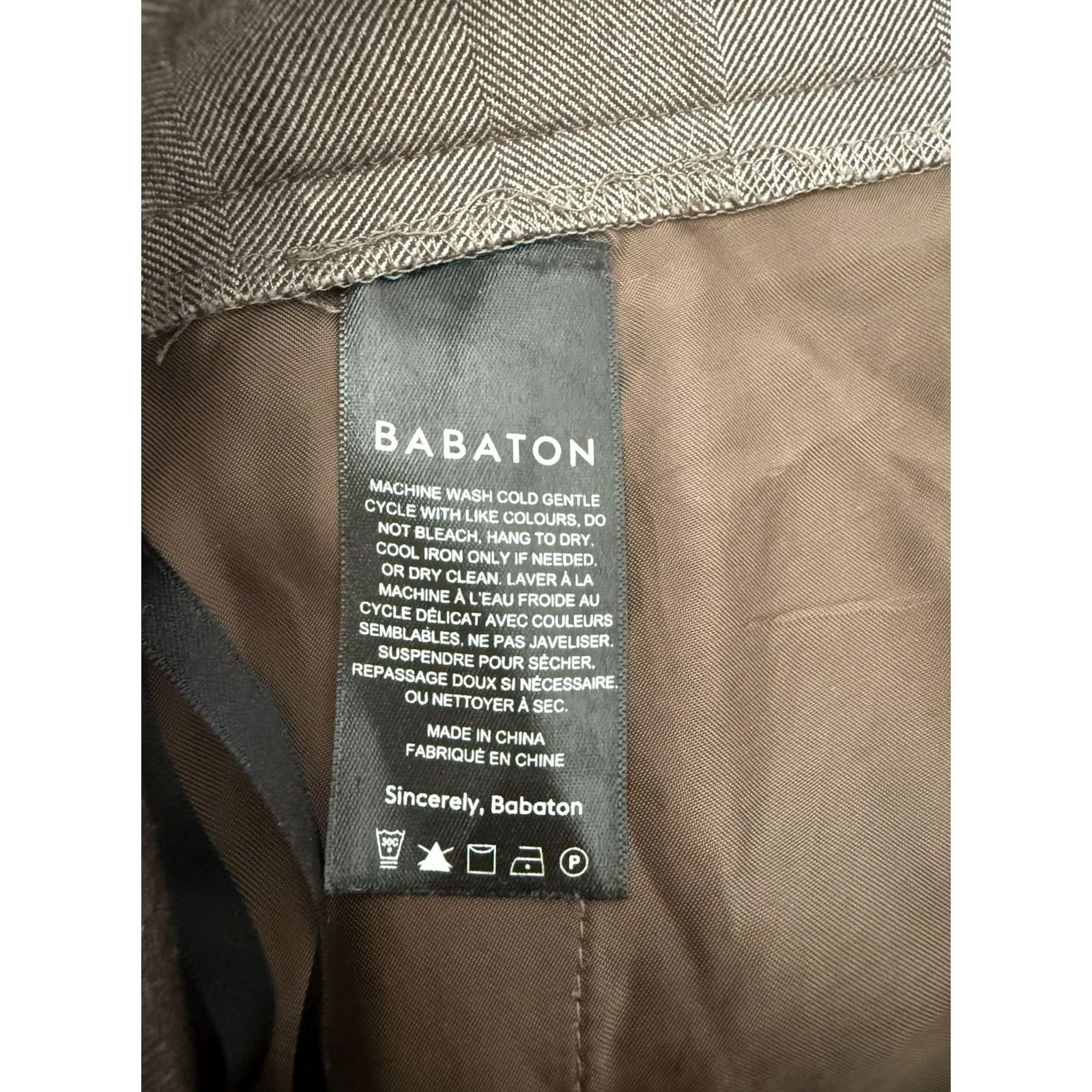Aritzia Aritzia Babaton Herringbone Conan Cropped Pants Women’s 6 Elastic Waist Brown Twill Pockets Cropped 90s City Office Career Regular Womens Size 28" / US 6 / IT 42 - 4 Thumbnail
