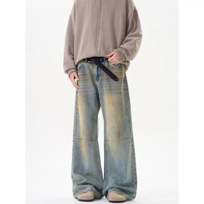 Japanese Brand Retro loose straight leg high street jeans Size US 32 / EU 48 - 3 Thumbnail