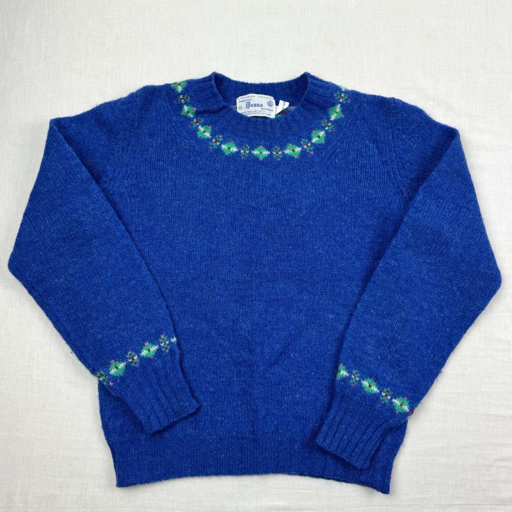 Vintage VINTAGE Deans Of Scotland Sweater Womens Small Blue 100% Wool Crew Neck Long Sleeve Pullover 80s 70s Classic Preppy 100% Wool Size S / US 4 / IT 40 - 2 Thumbnail