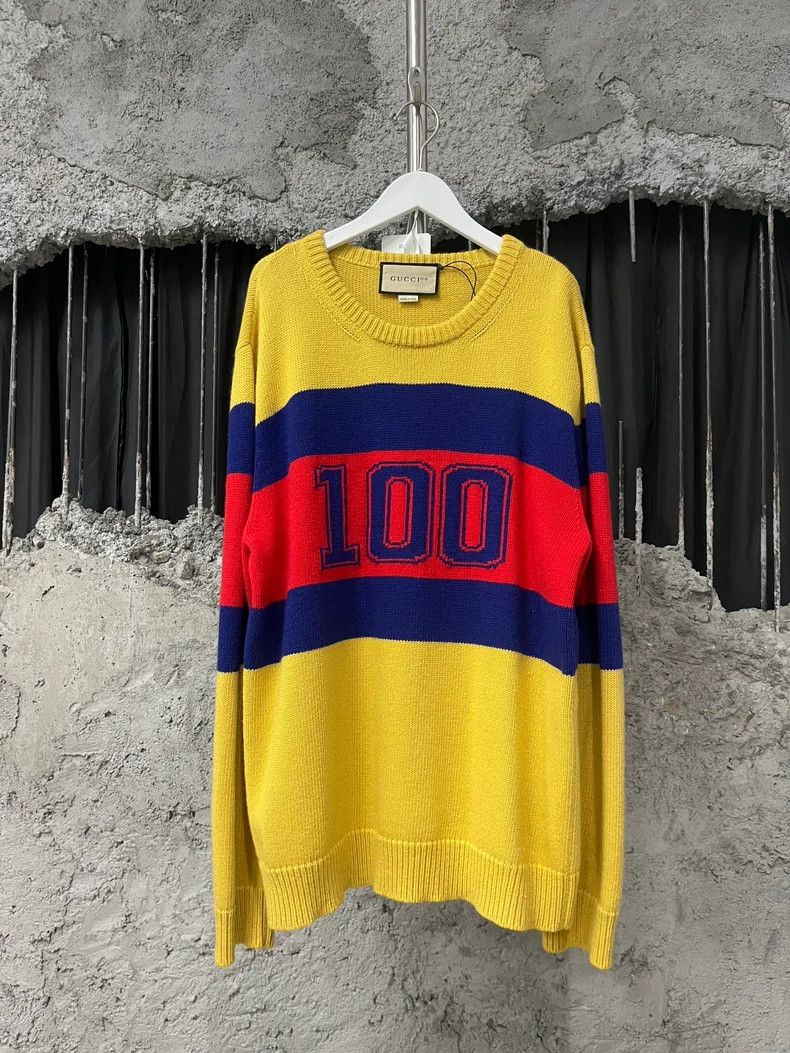 Gucci Gucci 100 Sweater in Yellow and Red-dmc Size US S / EU 44-46 / 1 - 1 Thumbnail