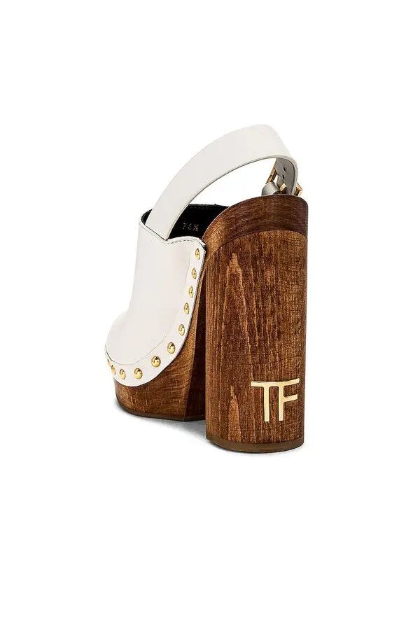Tom Ford o1loc1c0924 W3108 Leather Clogs in White Size US 9 / IT 39 - 3 Thumbnail