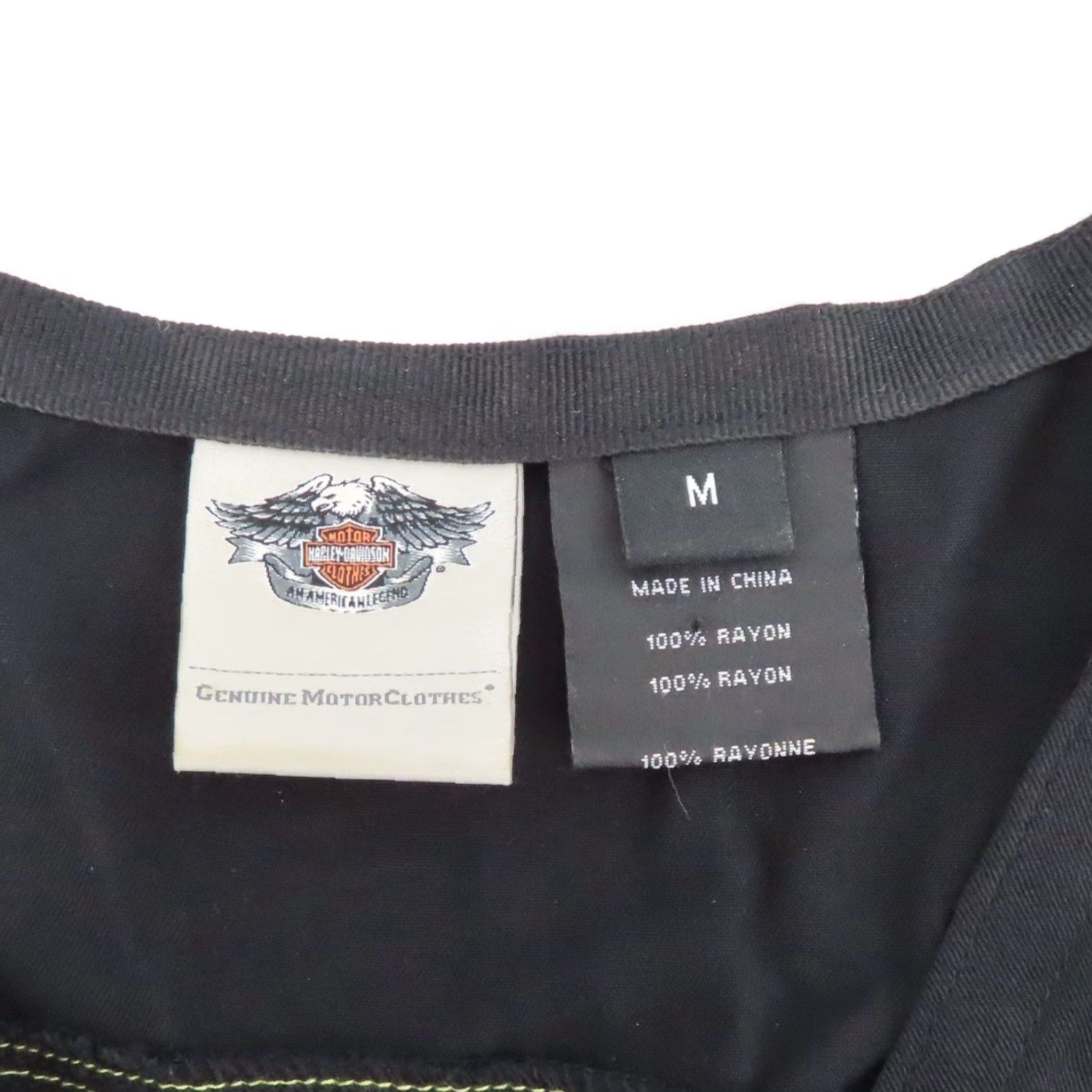 Harley Davidson Harley-Davidson Blouse Shirt Women Medium Black Short Sleeve Zipper Front Top | Motorcycle Theme, Basic Style, Solid Pattern Size M / US 6-8 / IT 42-44 - 6 Thumbnail