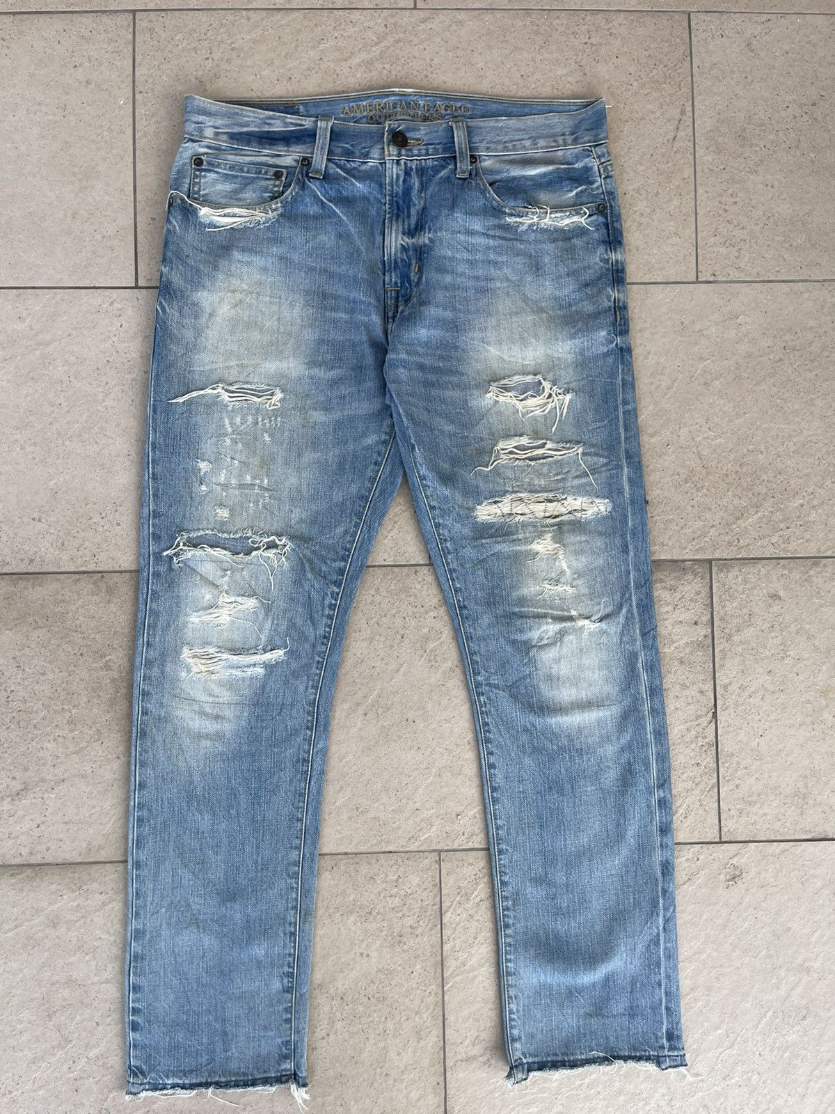Japanese Brand 🔥 Japanese Brand American Eagle Distressed Denim W34" Size US 34 / EU 50 - 2 Thumbnail