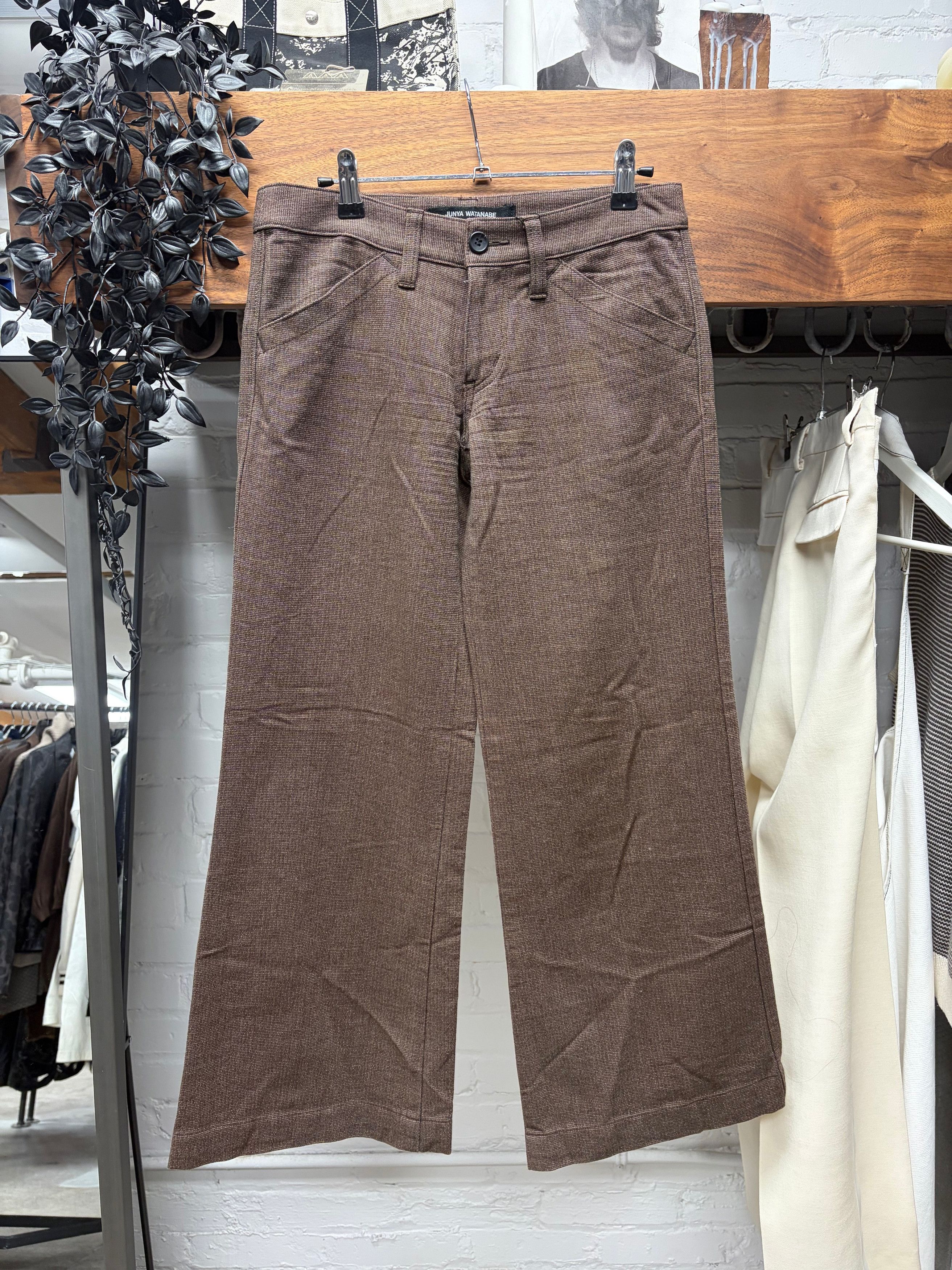 Junya Watanabe 2002 Junya Watanabe ‘Rustic’ Pinstripe Flared Leg Trousers Size US 29 - 1 Thumbnail
