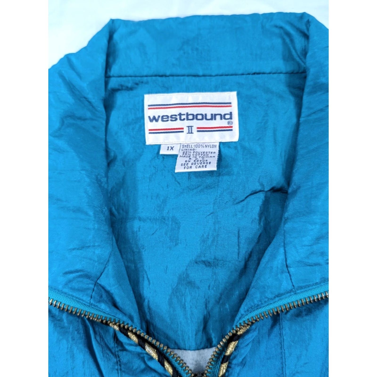 Vintage VINTAGE Westbound Sport Geometric Abstract Full Zip Bomber Jacket Shirt Women 1X Green 80s 90s Casual Mens Womens Size XL / US 12-14 / IT 48-50 - 4 Thumbnail