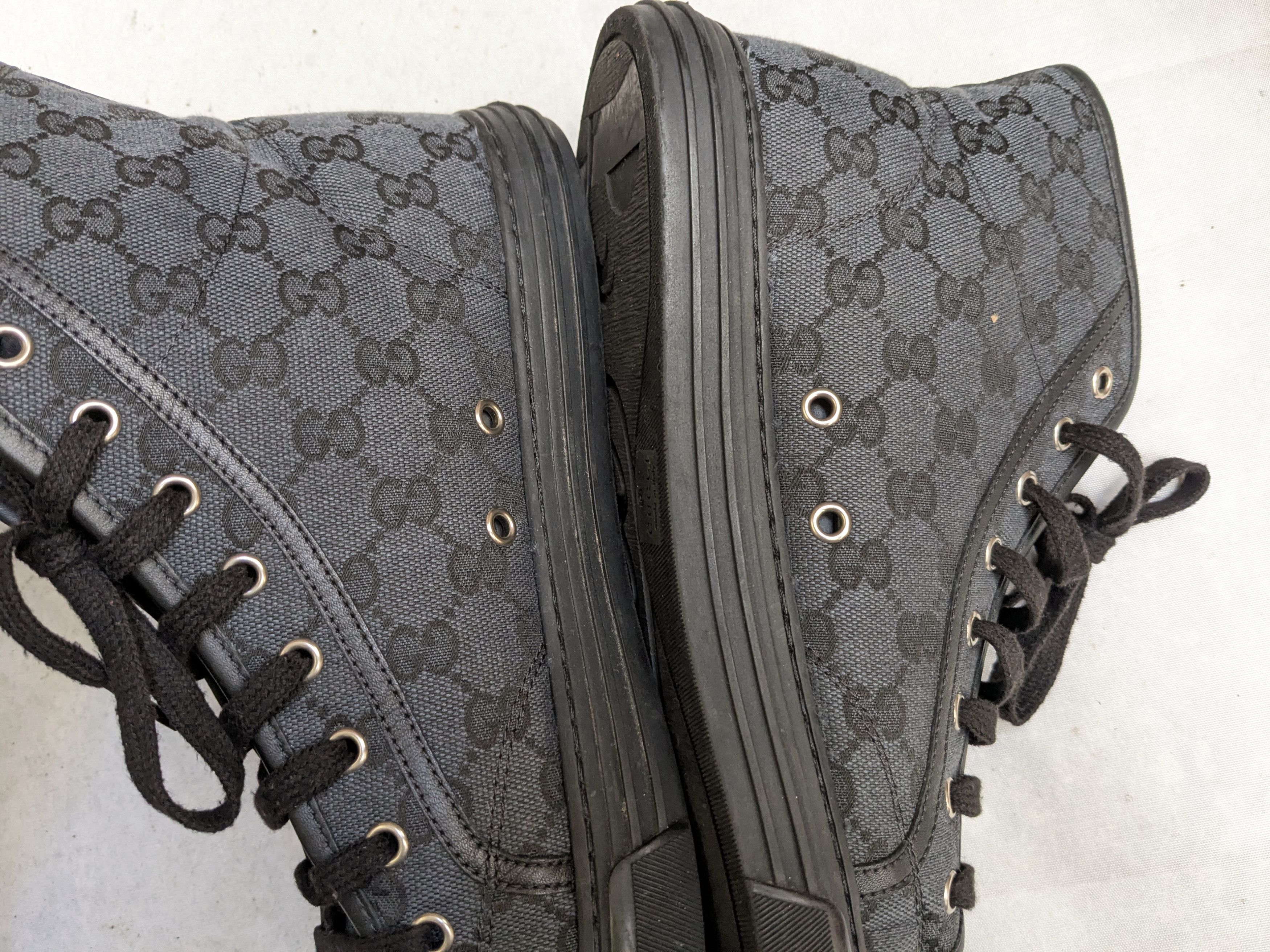 Gucci Gucci Monogram Sneakers Black 11.5 High Tops Size US 11.5 / EU 44-45 - 13 Thumbnail
