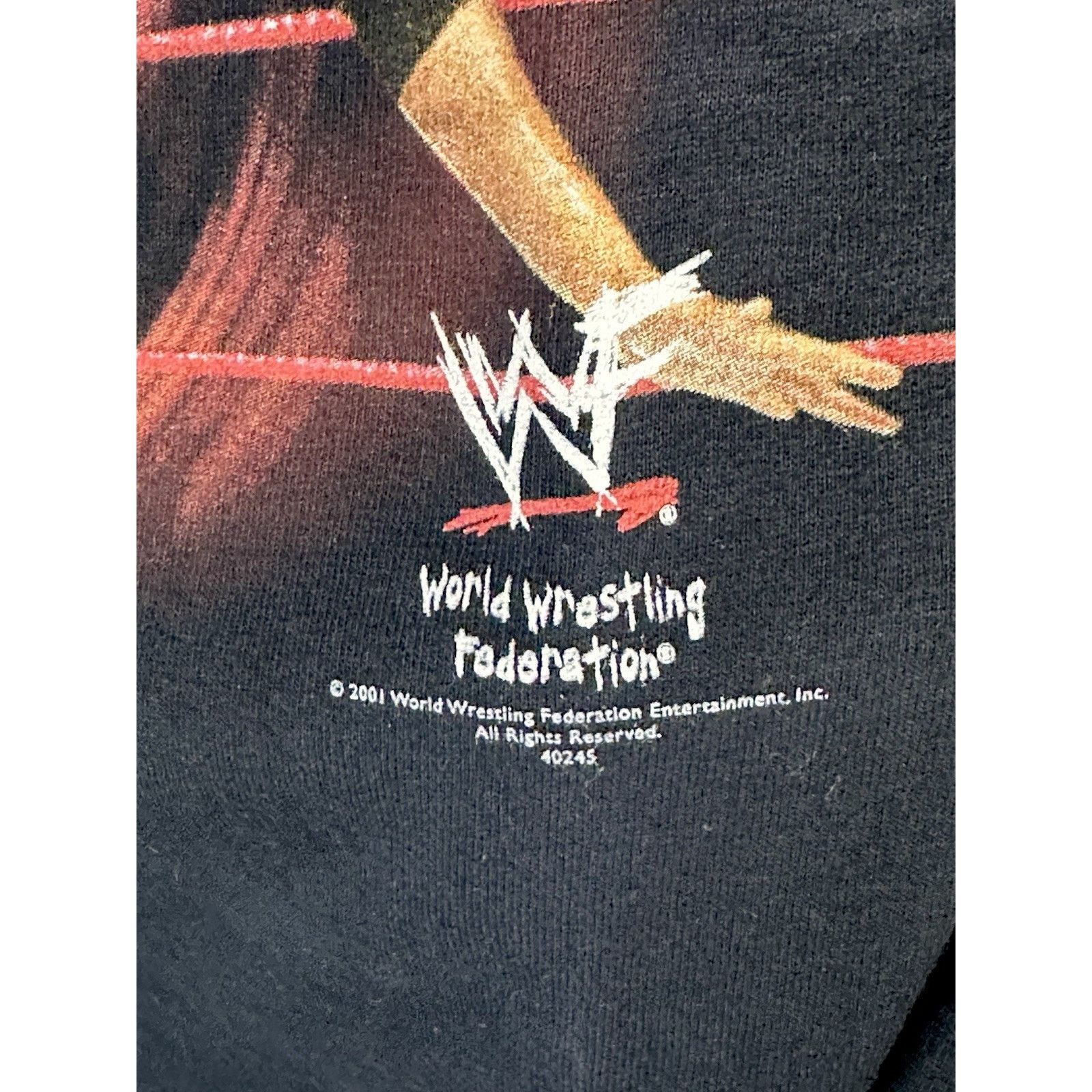 AAA 2001 WWF The Rock Bottom Chris Benoit Tee XL Deadstock Size US XL / EU 56 / 4 - 3 Thumbnail