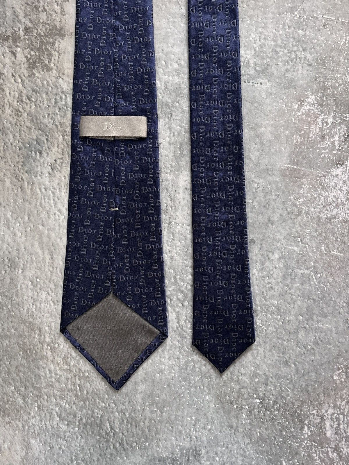 Dior Dior Homme Tie By Hedi Slimane. Monogram blue. Size ONE SIZE - 2 Thumbnail