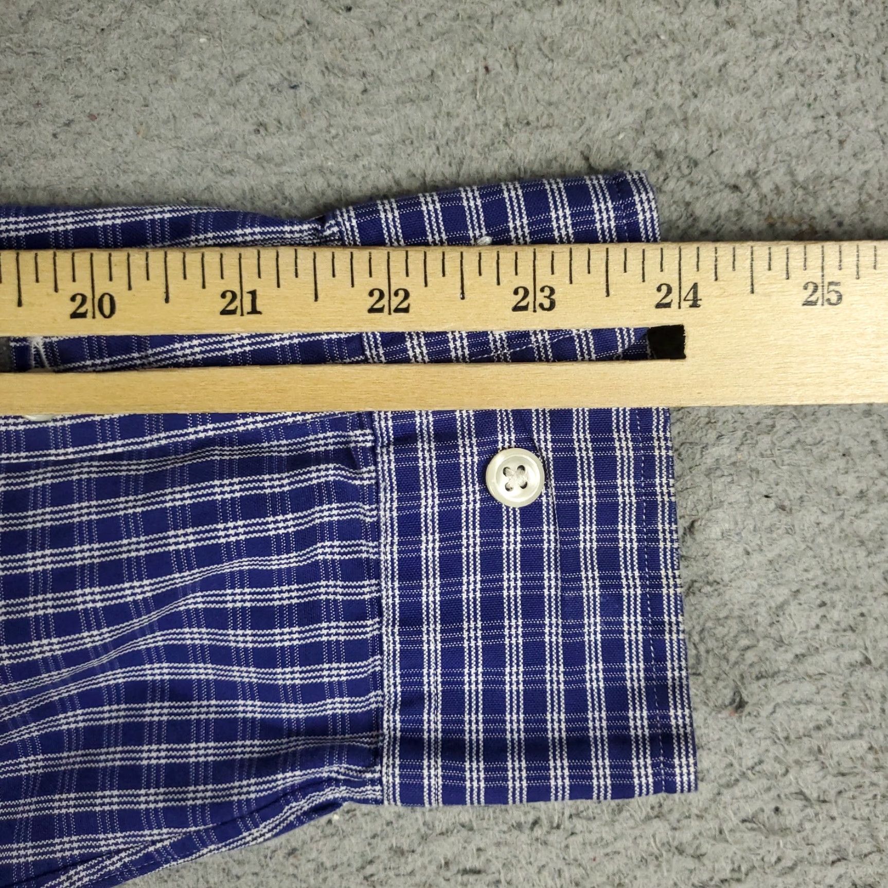 Ralph Lauren Ralph Lauren Dress Shirt Mens Size 15.5 Blue Plaid Button-Up Long Sleeve Classic Cotton Size 40R - 7 Thumbnail